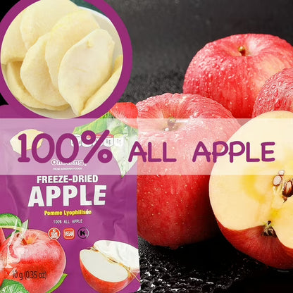ONETANG Natural Healthy Dehydrated Freeze-Dried Apple Chips, 10 Pack Single-Serve, 0.35oz