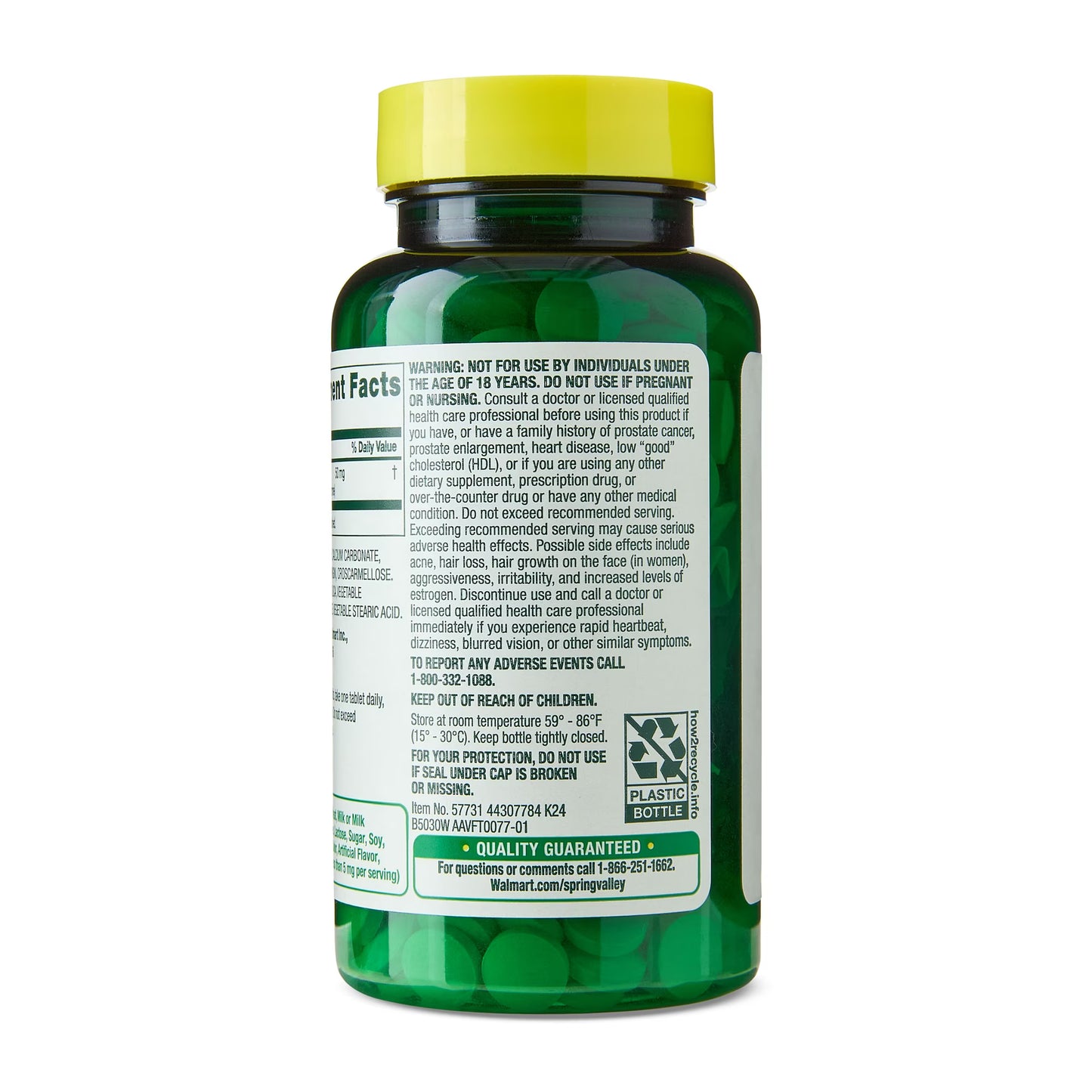 Spring Valley DHEA 50mg Tablets, Dietary Supplement, 50 Count