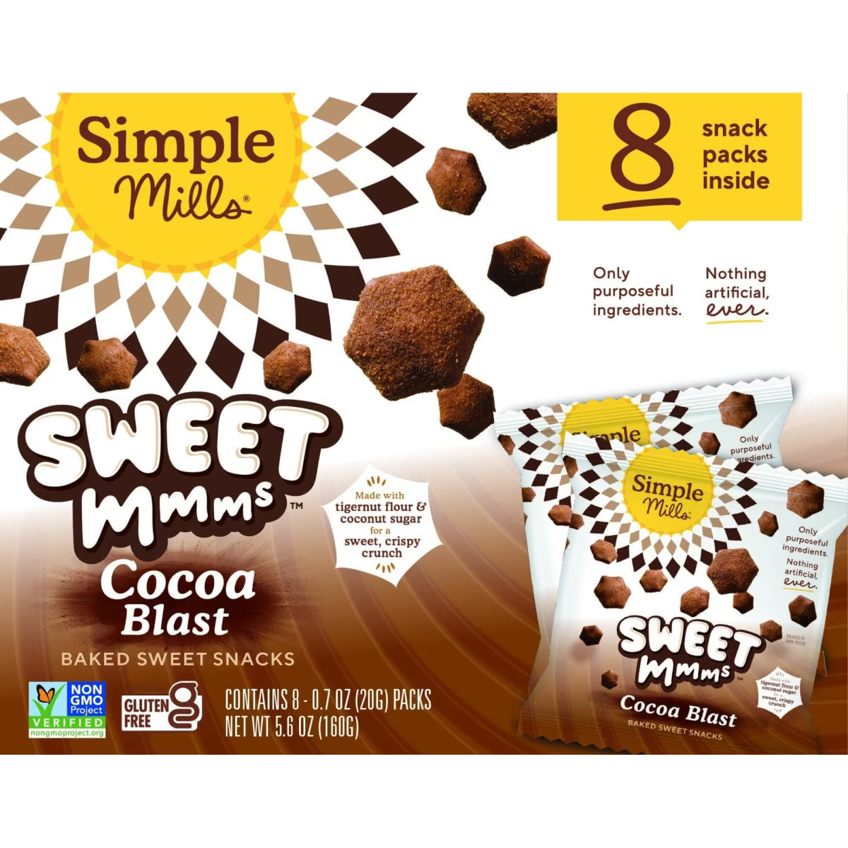 Simple Mills Sweet Mmms Cocoa Blast Gluten Free Cookies, 0.7 oz, 8 Count