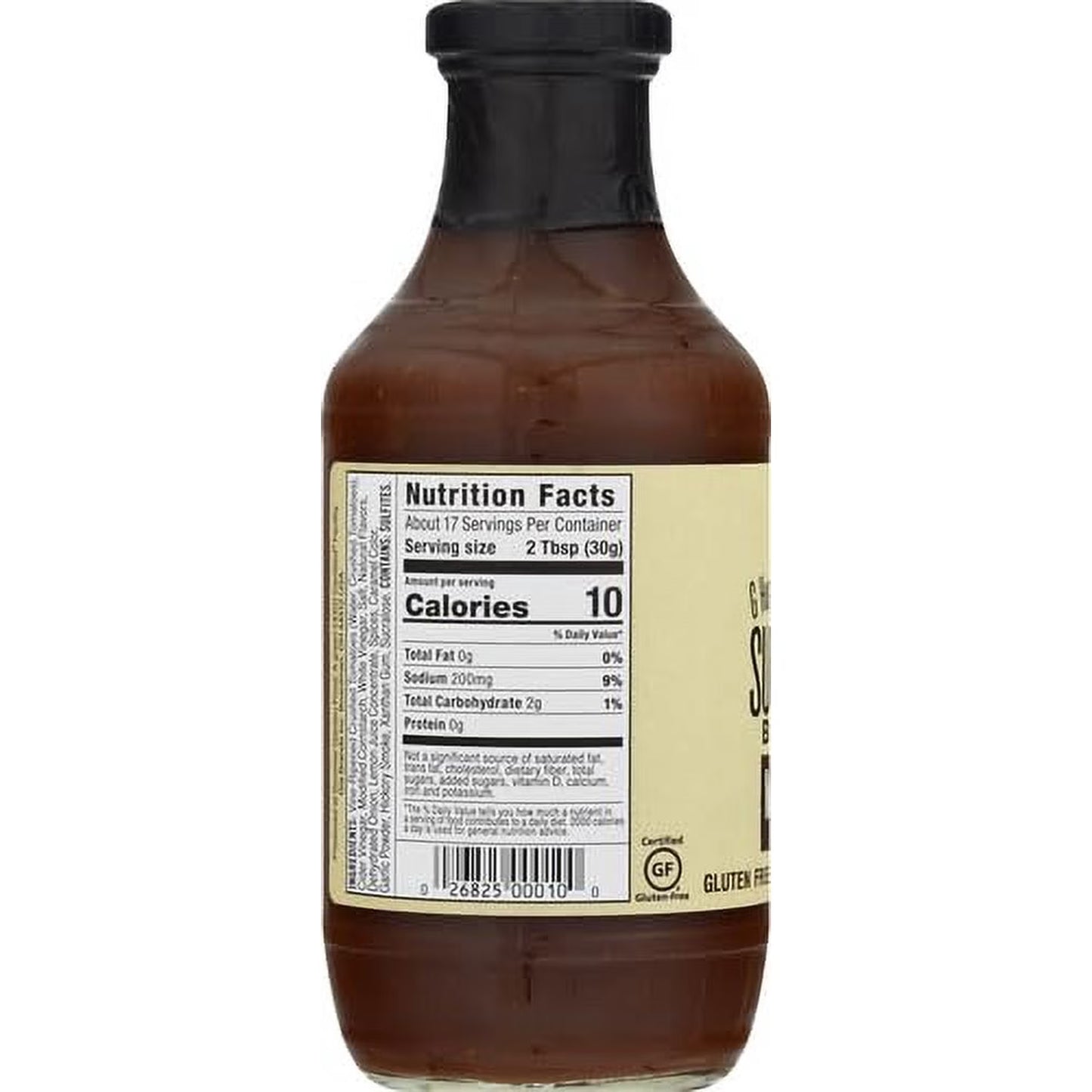 Pack of 6, G Hughes Sugar Free Maple Brown BBQ Sauce, 18 oz