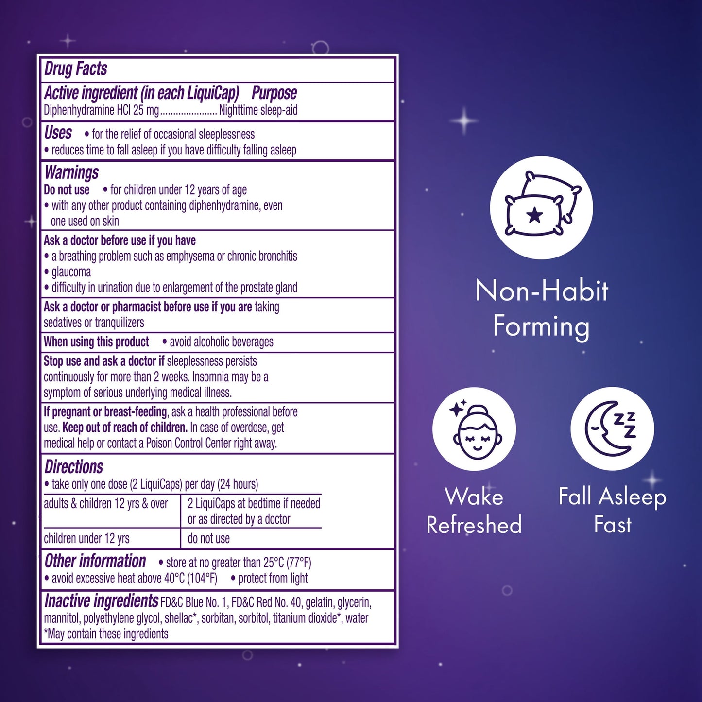 ZzzQuil LiquiCap Sleep Aid, Diphenhydramine 25mg HCl, 24 LiquiCaps