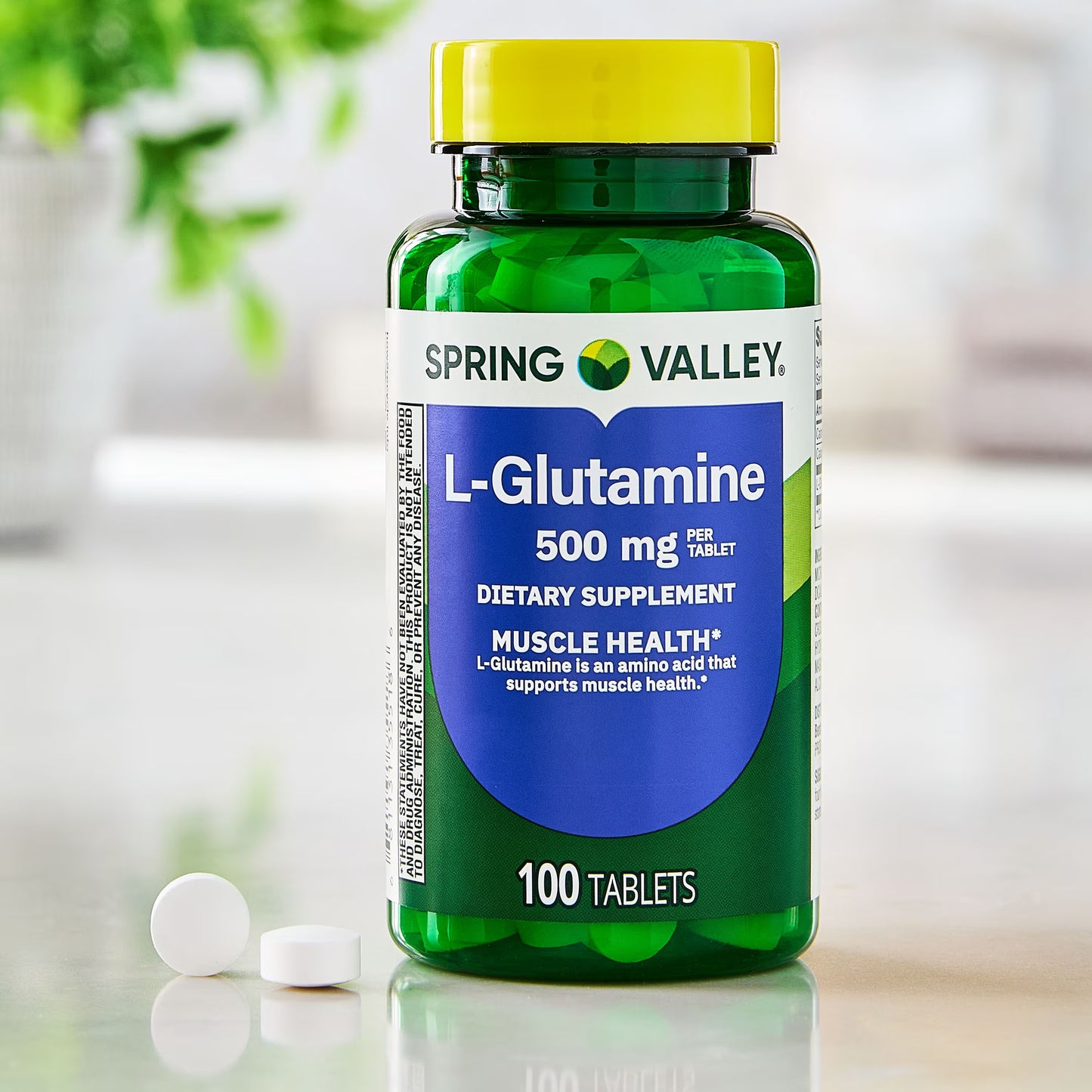 Spring Valley L-Glutamine Tablets Dietary Supplements, 500 mg, 100 Count