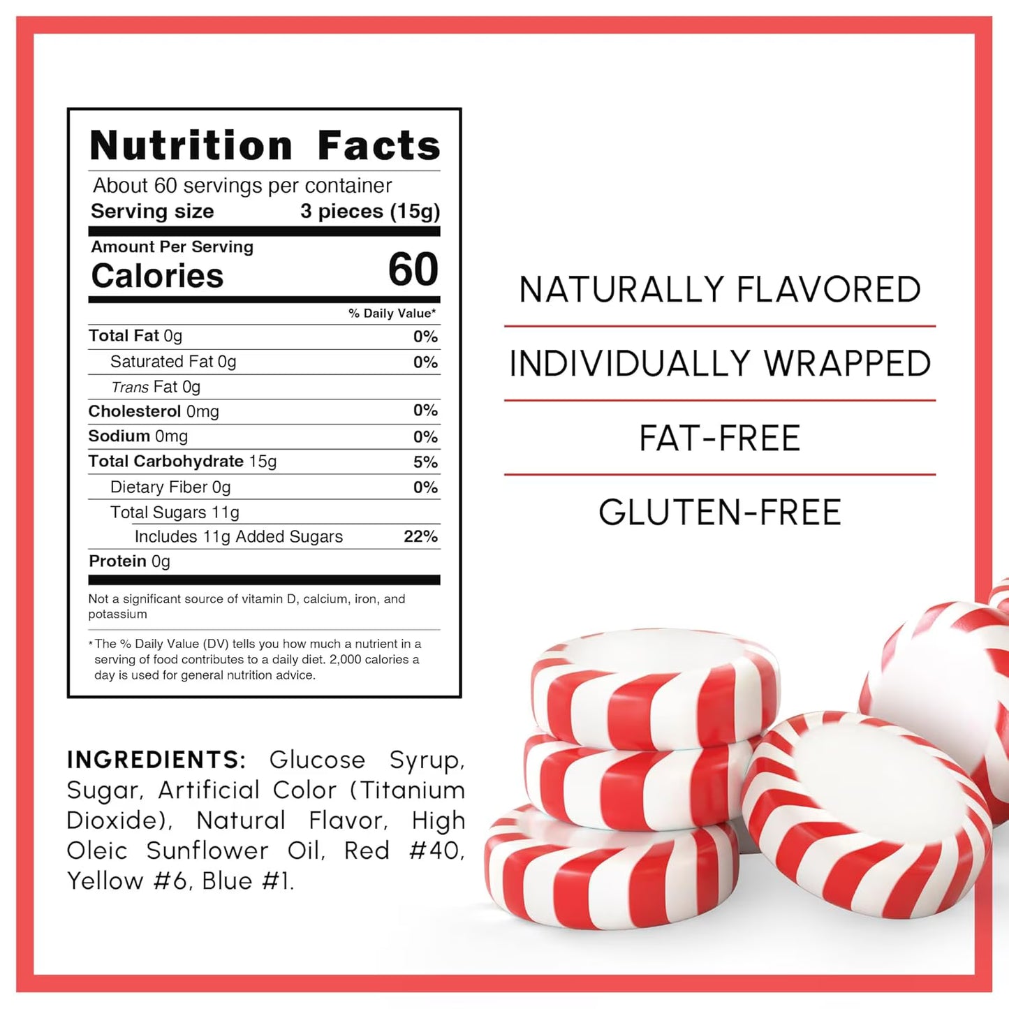 Snackathon Starlight Peppermint Candy, Individually Wrapped, 2 Pound Bag