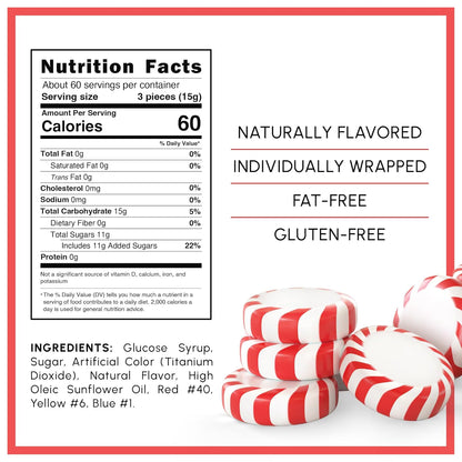 Snackathon Starlight Peppermint Candy, Individually Wrapped, 2 Pound Bag
