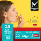 Member's Mark 360mg Omega-3 from Fish Oil MINI Softgels, 300 ct.