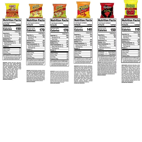 Frito-Lay Flamin' Hot Flavor Variety Pack Snack Chips, 40 Count Multipack