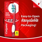 Colgate 360 Advanced Whitening Toothbrush Pack, Medium Adult Toothbrushes, 4 Pack