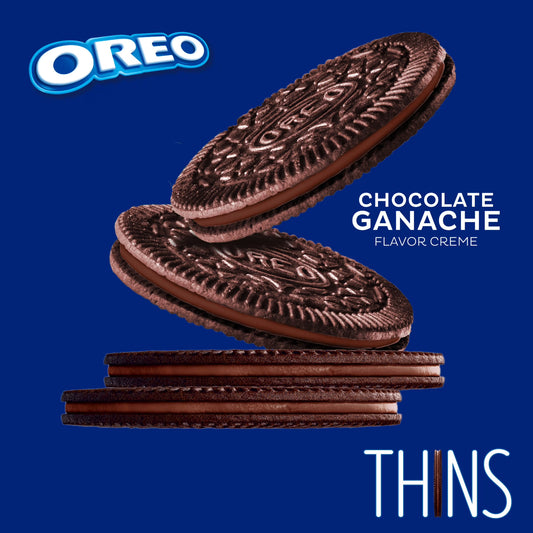 OREO Thins Chocolate Ganache Creme Chocolate Sandwich Cookies, Family Size, 12.33 oz