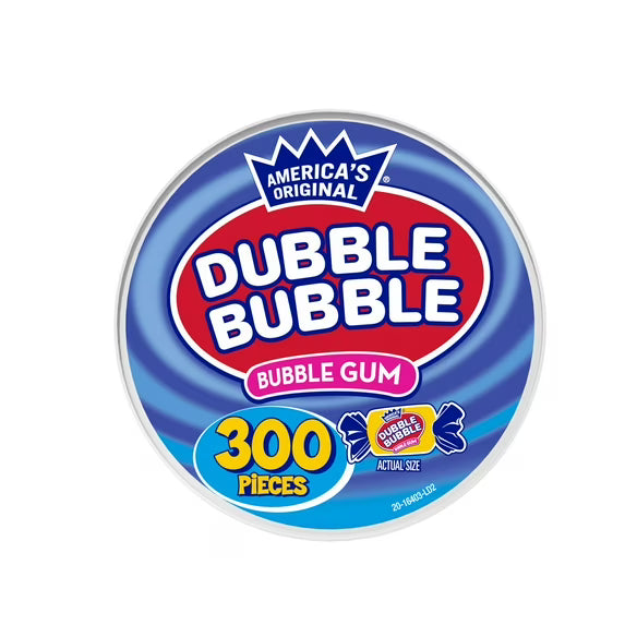 Dubble Bubble Gum, Individually Wrapped, 300 Pieces in Resealable Tub