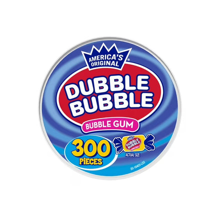 Dubble Bubble Gum, Individually Wrapped, 300 Pieces in Resealable Tub