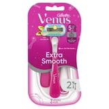 Gillette Venus Extra Smooth Green Disposable Women's Razors, 2 Count