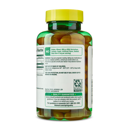 Spring Valley Rapid-Release CoQ10 Dietary Supplement Softgels for Heart Health, 300 mg, 60 Count