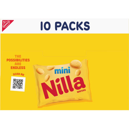 NILLA Wafers Mini Vanilla Wafer Cookies, 10 Snack Packs