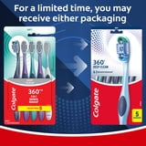 Colgate 360 Deep Clean Toothbrush Pack, Soft Adult Toothbrushes, 5 Pack