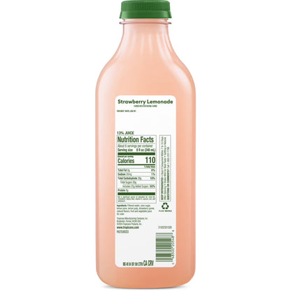Tropicana Refreshers Strawberry Lemonade, Made with Real Lemons, 46 fl oz Bottle