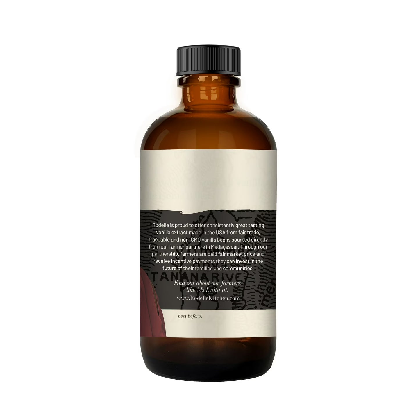 Rodelle Organic Fairtrade Pure Vanilla Extract, Gluten-Free, Vegan, 8 fl oz
