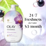 Olay Fresh Radiance Body Wash, Orchid & Black Currant, with Vitamin B3, 35 fl oz
