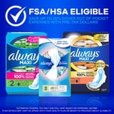 (3 pack) Always Maxi Pads with Wings, Size 2, Long Super, 60 Count