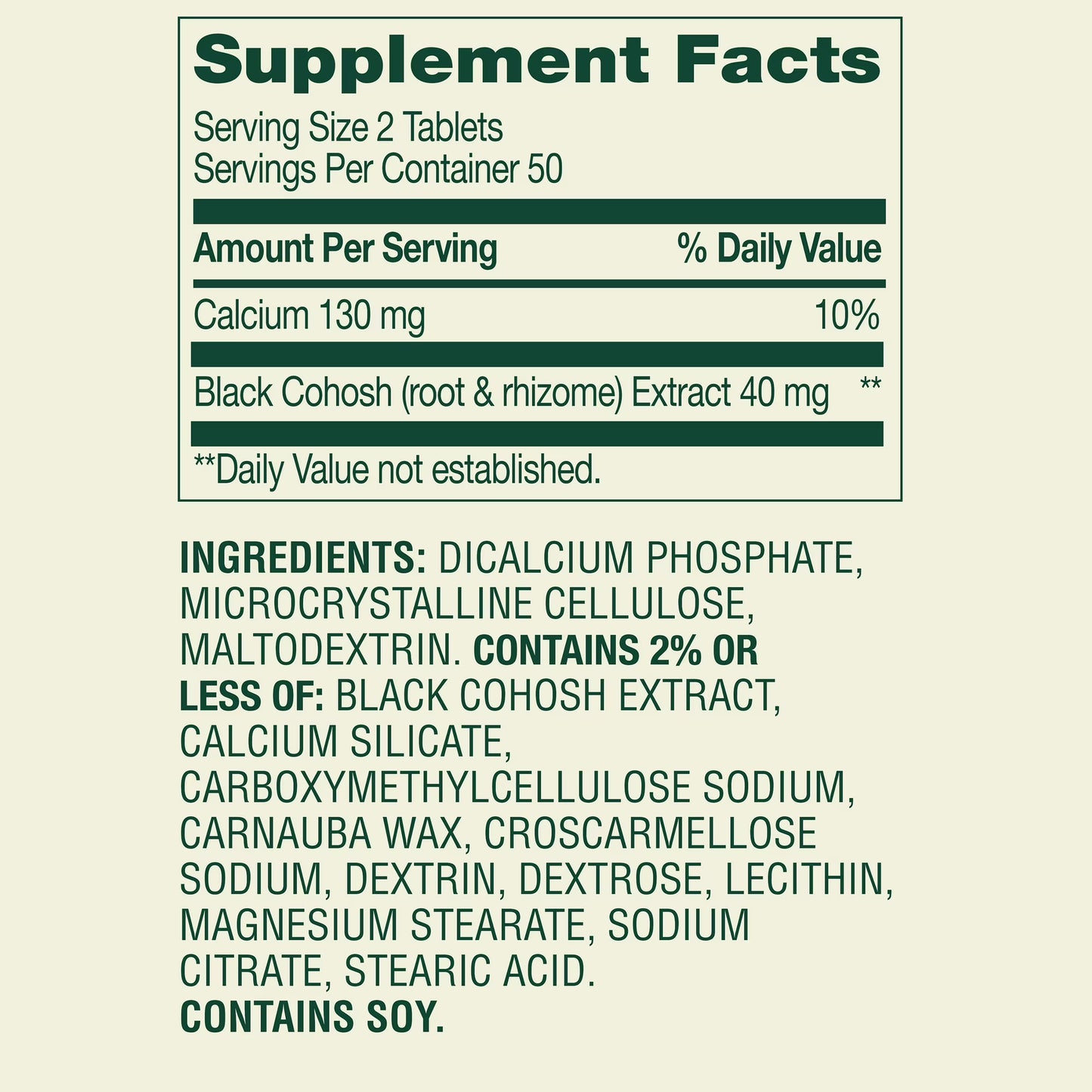 Spring Valley Black Cohosh Menopause Support Dietary Supplement Tablets, 40 mg, 100 Count