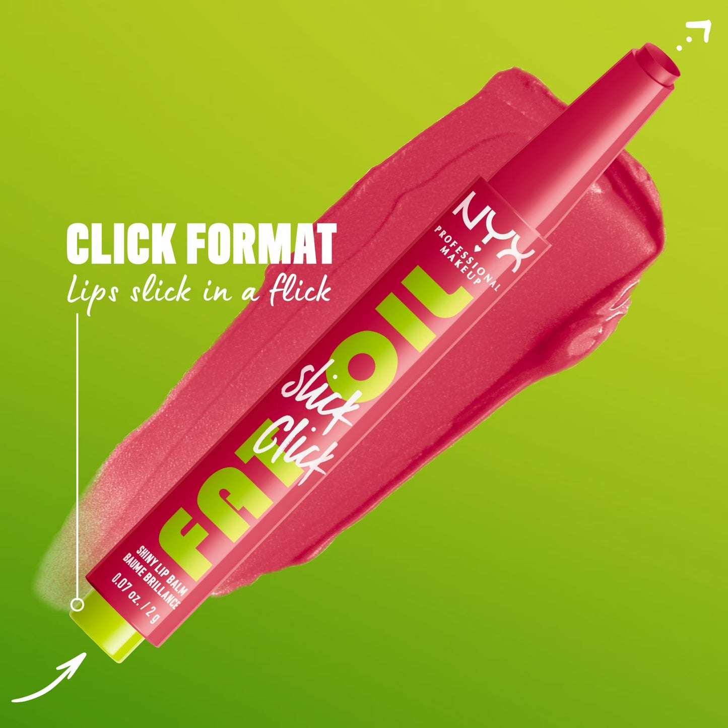 NYX Professional Makeup Fat Oil Slick Click Hydrating Tinted Lip Gloss with Lightweight Hydration, Main Character, 0.07 oz
