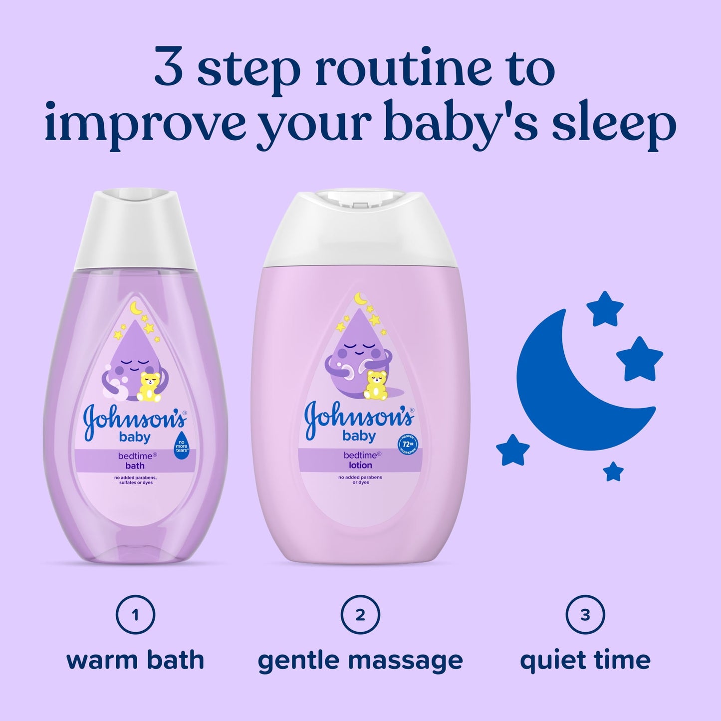 Johnson's Baby Moisturizing Bedtime Baby Lotion, Paraben-Free, 3.4 fl. oz