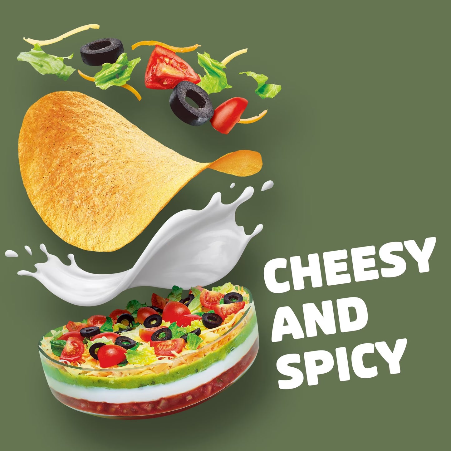 Pringles 7-Layer Dip Potato Crisps Chips, Lunch Snacks, 5.5 oz Canister