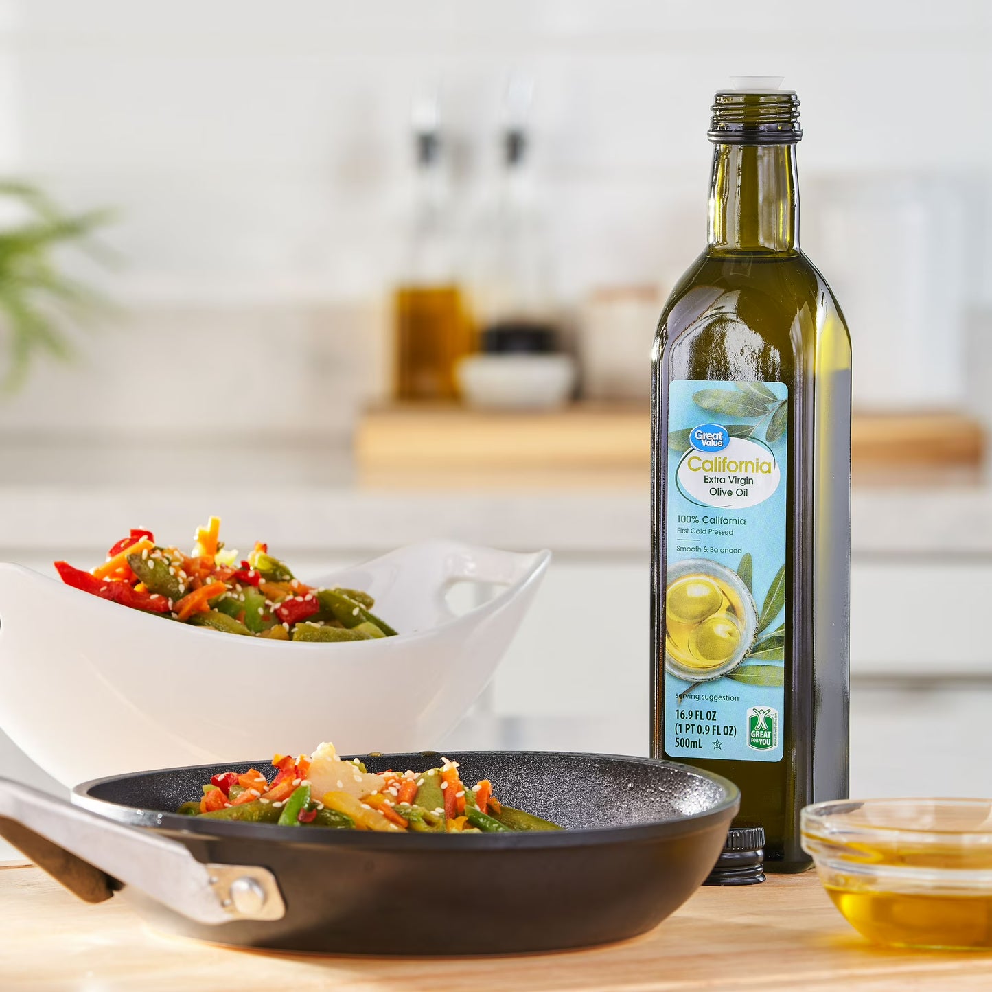 (6 pack) Great Value California Extra Virgin Olive Oil, 16.9 fl oz