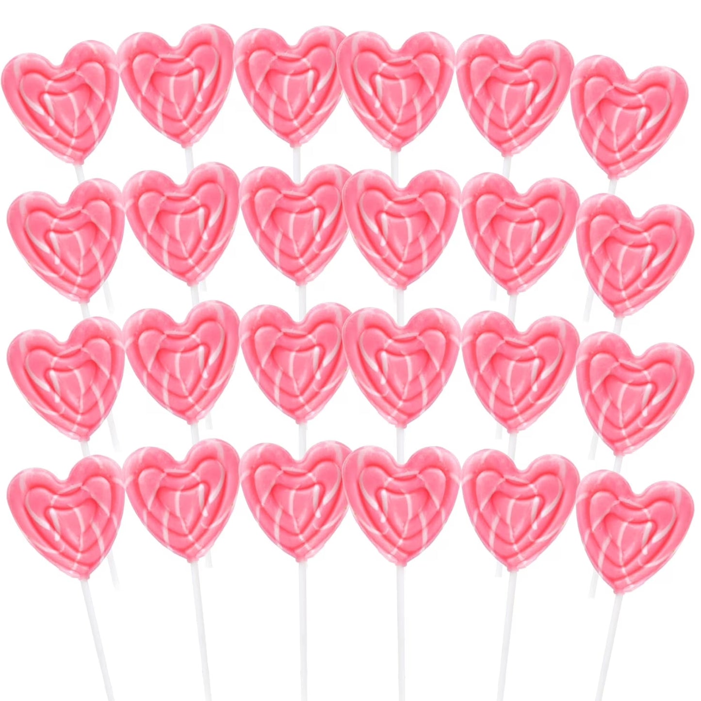 Swirl Heart Lollipops, Valentines Day Party Candy, 24 Count, 11.2 Ounce Box