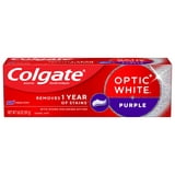 (2 pack) Colgate Optic White Purple Teeth Whitening Toothpaste with Fluoride, Fresh Mint Flavor, 3.8 oz