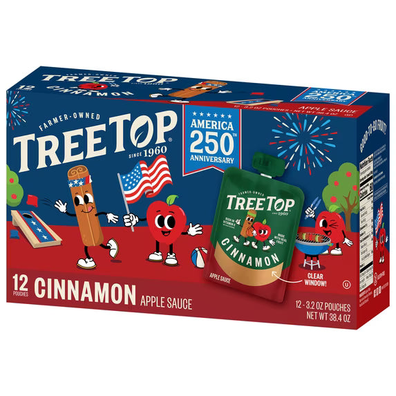 Tree Top Cinnamon Apple Sauce Pouches, 3.2 Oz, 12 Count