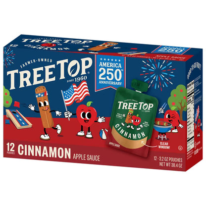 Tree Top Cinnamon Apple Sauce Pouches, 3.2 Oz, 12 Count