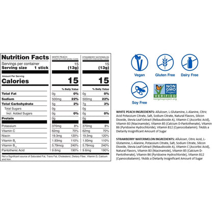 Liquid I.V. Hydration Multiplier Sugar-Free Electrolyte Powder Variety Pack, White Peach and Strawberry Watermelon, 30 pk.