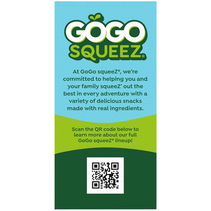 GoGo squeeZ No Sugar Added Apple Applesauce and Fruit Puree Pouches, 3.2 oz (10 Pack)