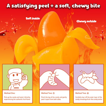 Amos Peelerz Chili Mango Gummy Candy, Mexican Candy Spicy Peelable Candy Bulk, 8.47 oz (1 Pack)