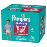 Pampers Cruisers 360 Baby Diapers Size 4, 64 Count (Select for More Options)
