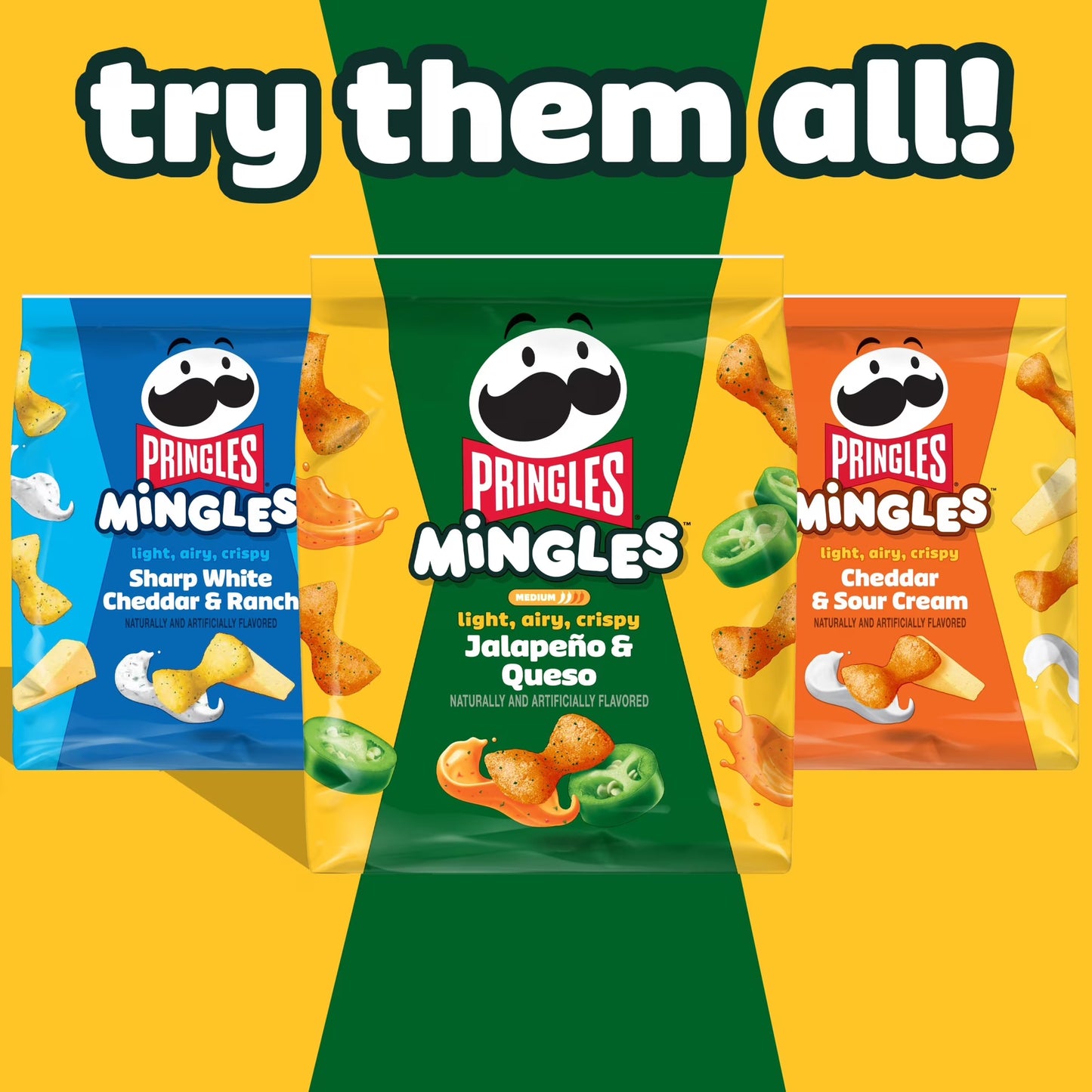 Pringles Mingles Jalapeno and Queso Puffed Snacks, Salty Snacks, 5.5 oz