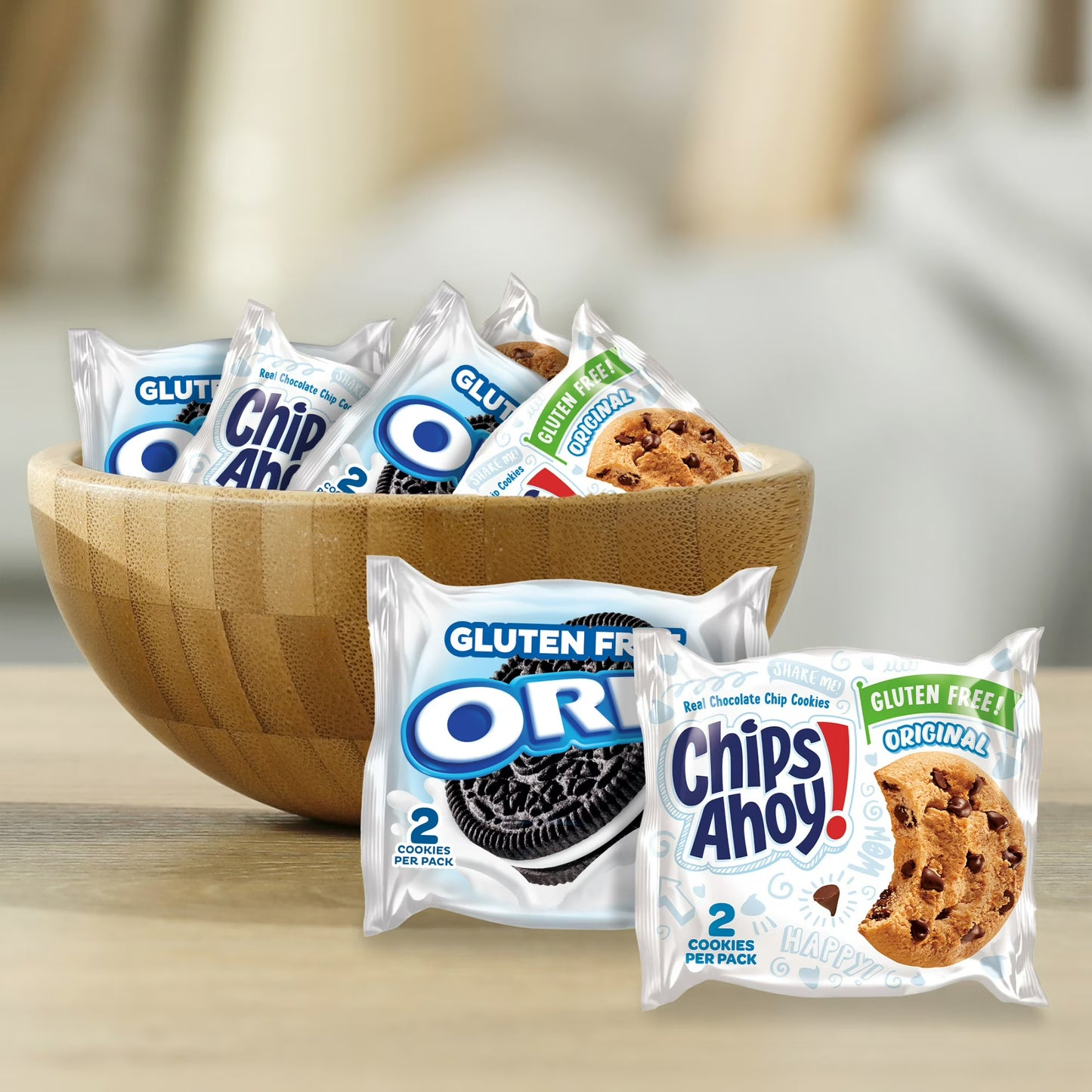 OREO Sandwich Cookies & CHIPS AHOY! Chocolate Chip Cookies Gluten Free Cookies Variety Pack, 20 Snack Packs