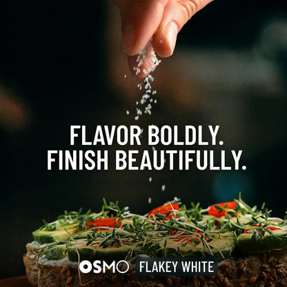 Osmo Flakey White Sea Salt, Kosher Flakes, Chef-Crafted Michelin-Star Quality Seasoning, 6.5 oz