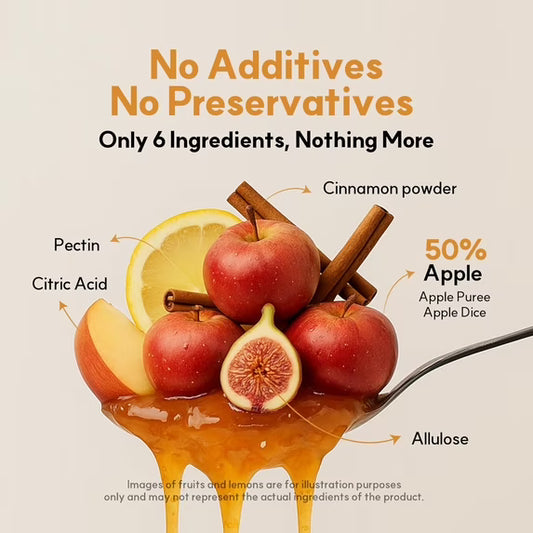 My Normal Low Calorie Apple Cinnamon Jam – Diabetic-Friendly, Apple 50% Fruit Jelly with Allulose, Keto & Zero Sugar Jam - Only 6 Ingredients, No Artificial Additives (320g, 11.28 oz)