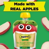 Mott's No Sugar Added Applesauce, 3.2 oz clear pouches, 20 pack