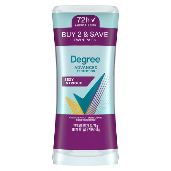 Degree Antiperspirant Deodorant Stick Sexy Intrigue, 2.6 oz Twin Pack