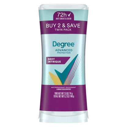 Degree Antiperspirant Deodorant Stick Sexy Intrigue, 2.6 oz Twin Pack