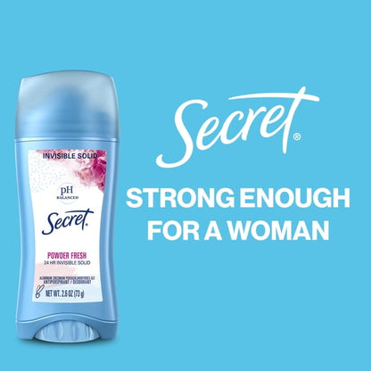 Wide Solid Antiperspirant and Deodorant, Powder Fresh, 2.7 oz, 3 pack