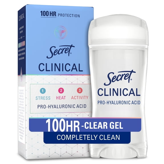 Secret Clinical 100HR Antiperspirant Deodorant, Invisible Solid, Completely Clean, 2.6 oz