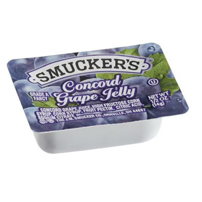 Smucker's Concord Grape Jelly 30 Count – 0.5 oz Single-Serve Cups, Back to School, Lunchbox Snacks, Portion Control, Shelf-Stable, Breakfast, Travel-Ready Jelly