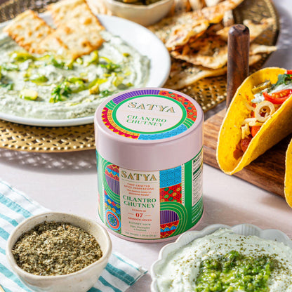 Satya Blends, Cilantro Seasoning 1.24oz, Herby Citrus, Multipurpose for Dips Marinades Seafood Vegetables Sauce