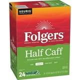 Folgers 1/2 Caff Coffee, Medium Roast Coffee, Keurig K Cup Pods, 24 Count Box