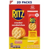 RITZ Cheese Sandwich Crackers, Lunch Snacks, 20 Snack Packs (6 Crackers Per Pack)