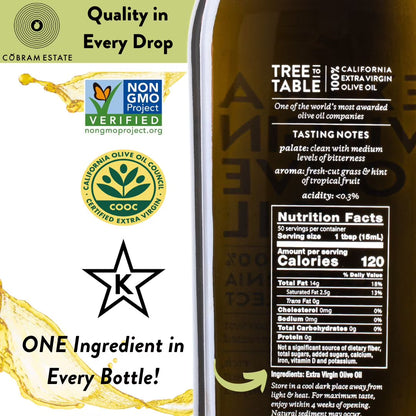 Cobram Estate 100% California Select Extra Virgin Olive Oil, 12.7 fl oz Bottle – First Harvest Cold Pressed, Easy-Pour Cooking Oil
