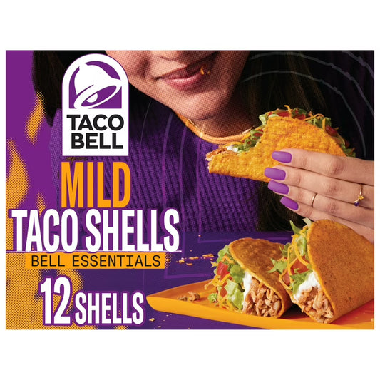 (2 pack) Taco Bell Mild Seasoned Flavor Crunchy Taco Shells, 12 ct, 4.8 oz Box